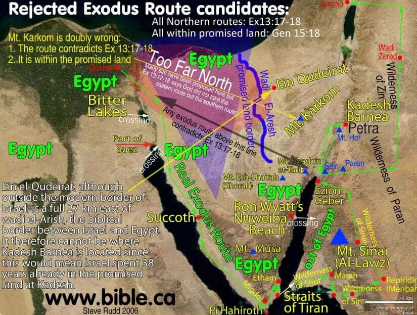 maps-bible-archeology-exodus-route-excluded-candidates-mt-sinai-kadesh-barnea